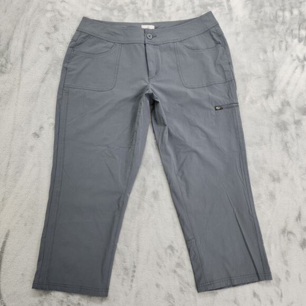 Ascend Pants Woman 16 Gray Capri Cargo Zip Pocket Casual Outdoor Hiking Gorpcore